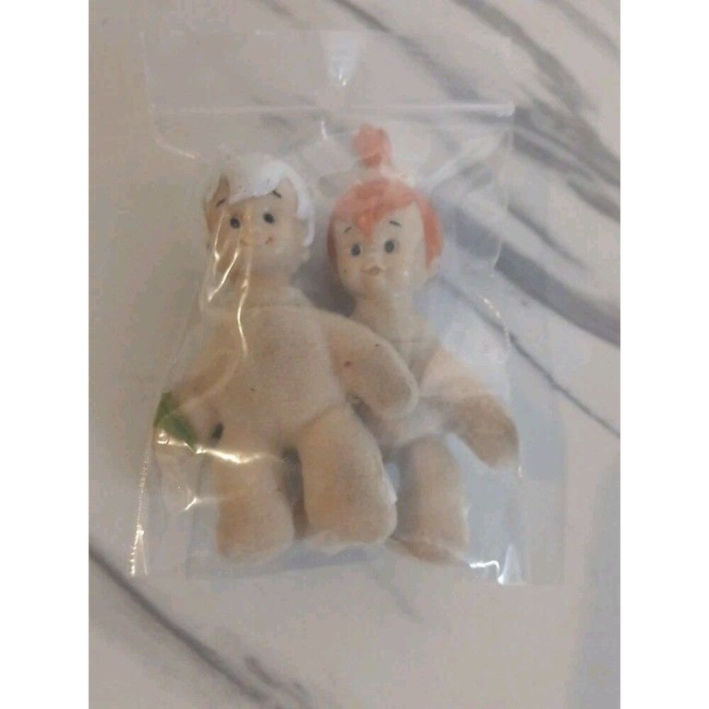 1989 Dennys Hanna Barbera The Flintstones Mini Plush Pebbles & Bamm Bamm